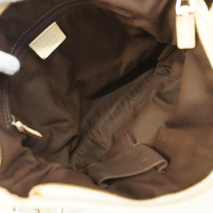 Gucci Brown White Canvas Shoulder Bag