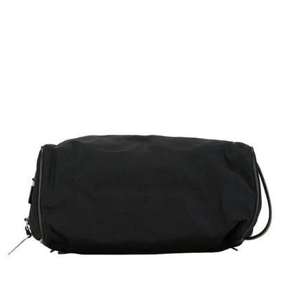 Gucci Black Nylon Leather Clutch Bag