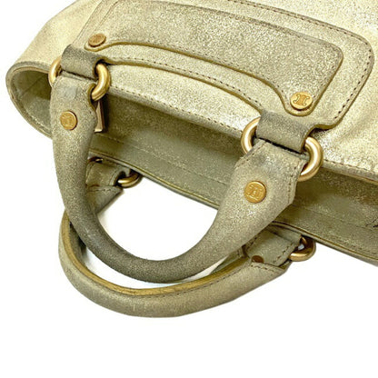 Celine handbag boogie bag silver gold CE00 13 leather Celine ladies plate