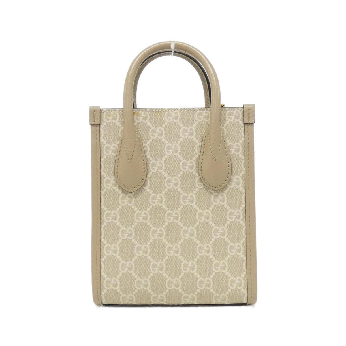 Gucci Beige White Gg Supreme Leather Handbag