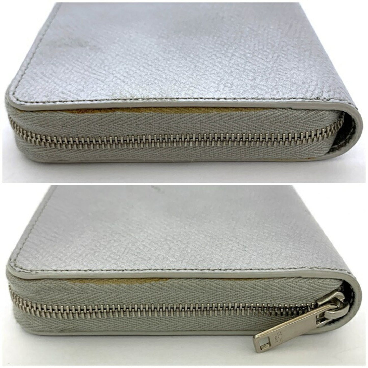 Celine Wallet Metallic Silver 10B553BFQ. 36AG Laminated Grain Calfskin Celine Leather Ladies