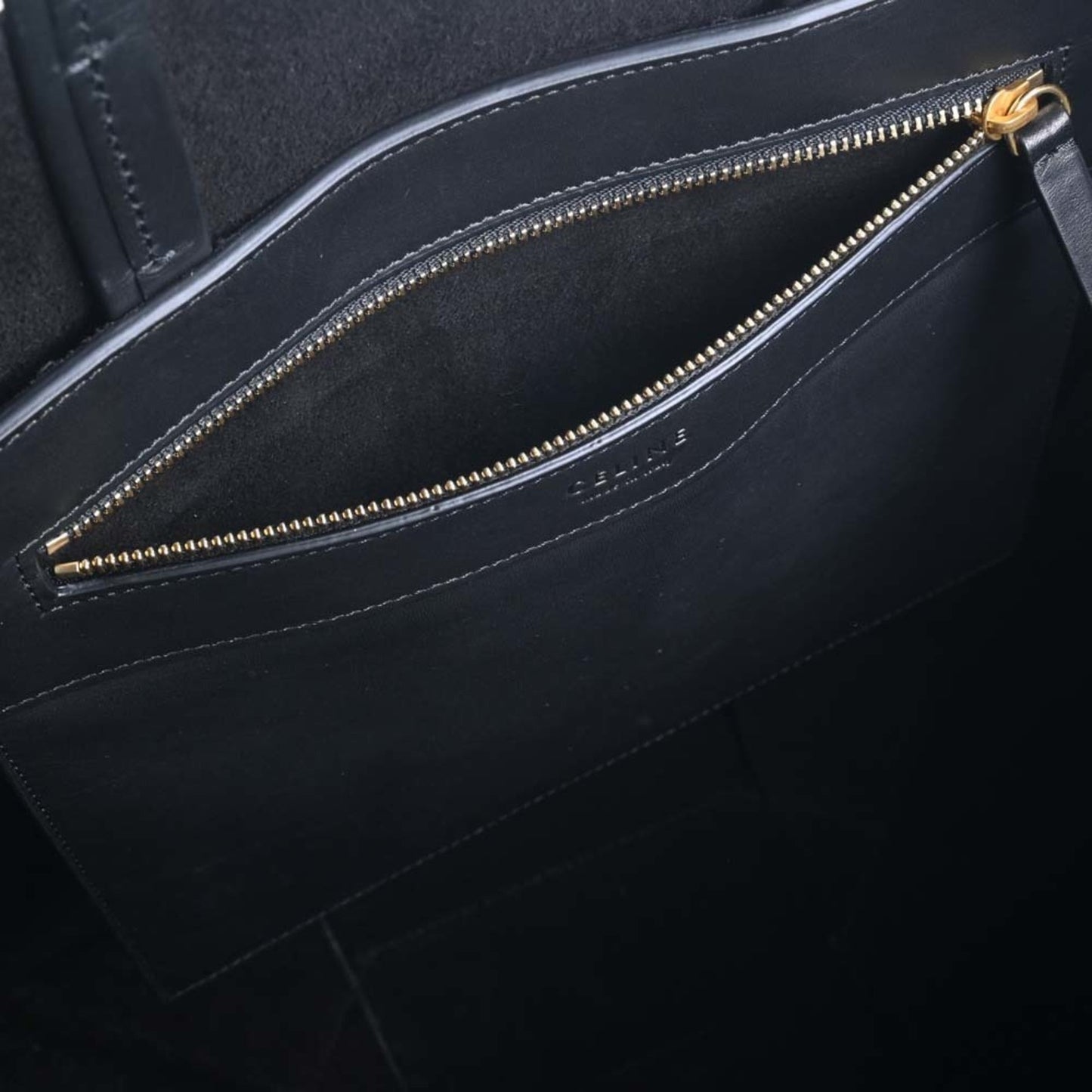 Celine Leather Tote Bag Black Ladies