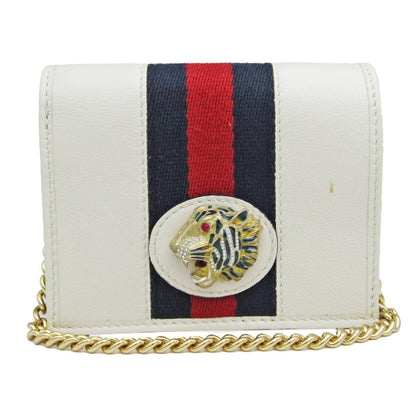 GUCCI Rajah Tiger 573790 Women's Leather Chain/Shoulder Wallet Off-white