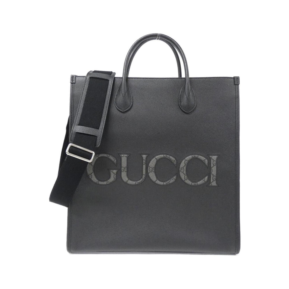 Gucci Black Leather Gg Supreme Handbag ()