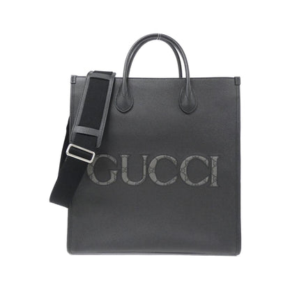 Gucci Black Leather Gg Supreme Handbag ()