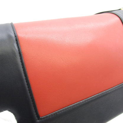 Celine Shoulder Bag Red Navy leather