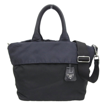 Prada reversible 2WAY Bag nylon black navy BR4521