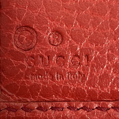 Gucci Red Color Leather Wallet (Bi-Fold)
