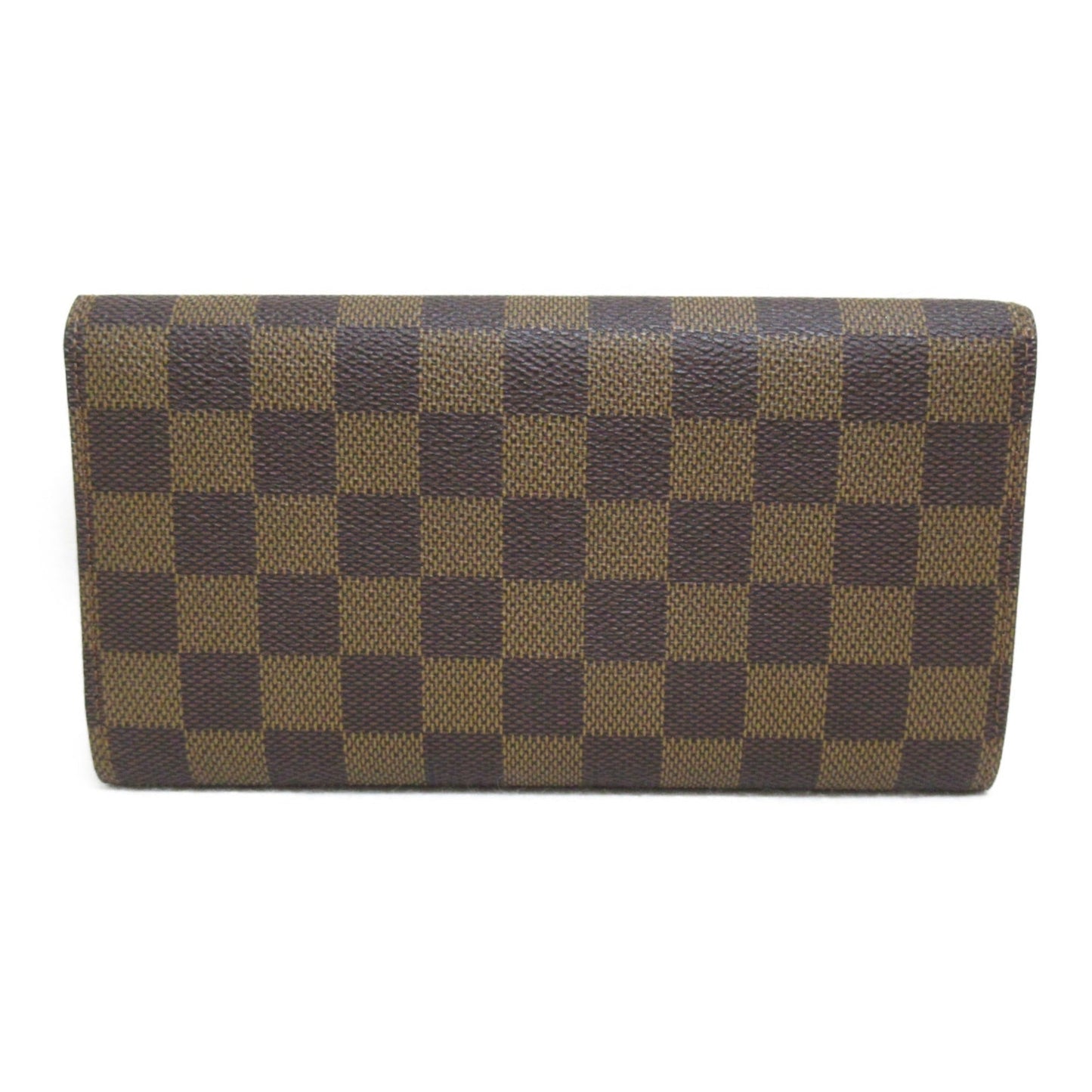 LOUIS VUITTON Portefeiulle International Trifold Long Wallet Brown Ebene Damier PVC coated canvas N61217