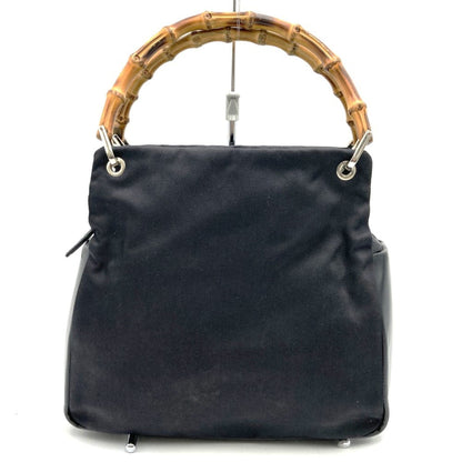 Gucci Bamboo Black Nylon Handbag ()