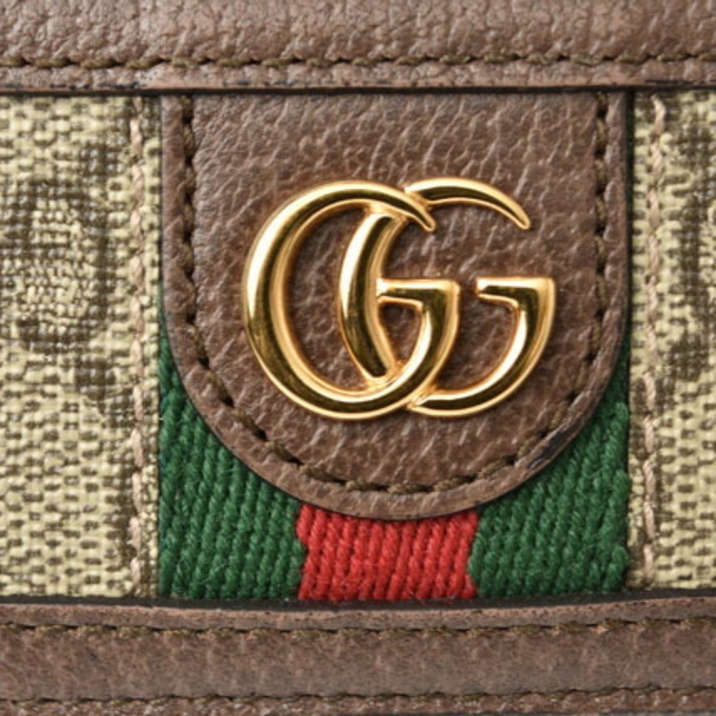 Gucci Card Case Business Holder GUCCI Beige Brown 5523159 96IWG 8745 Ophidia GG Supreme