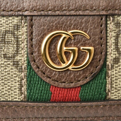 Gucci Card Case Business Holder GUCCI Beige Brown 5523159 96IWG 8745 Ophidia GG Supreme
