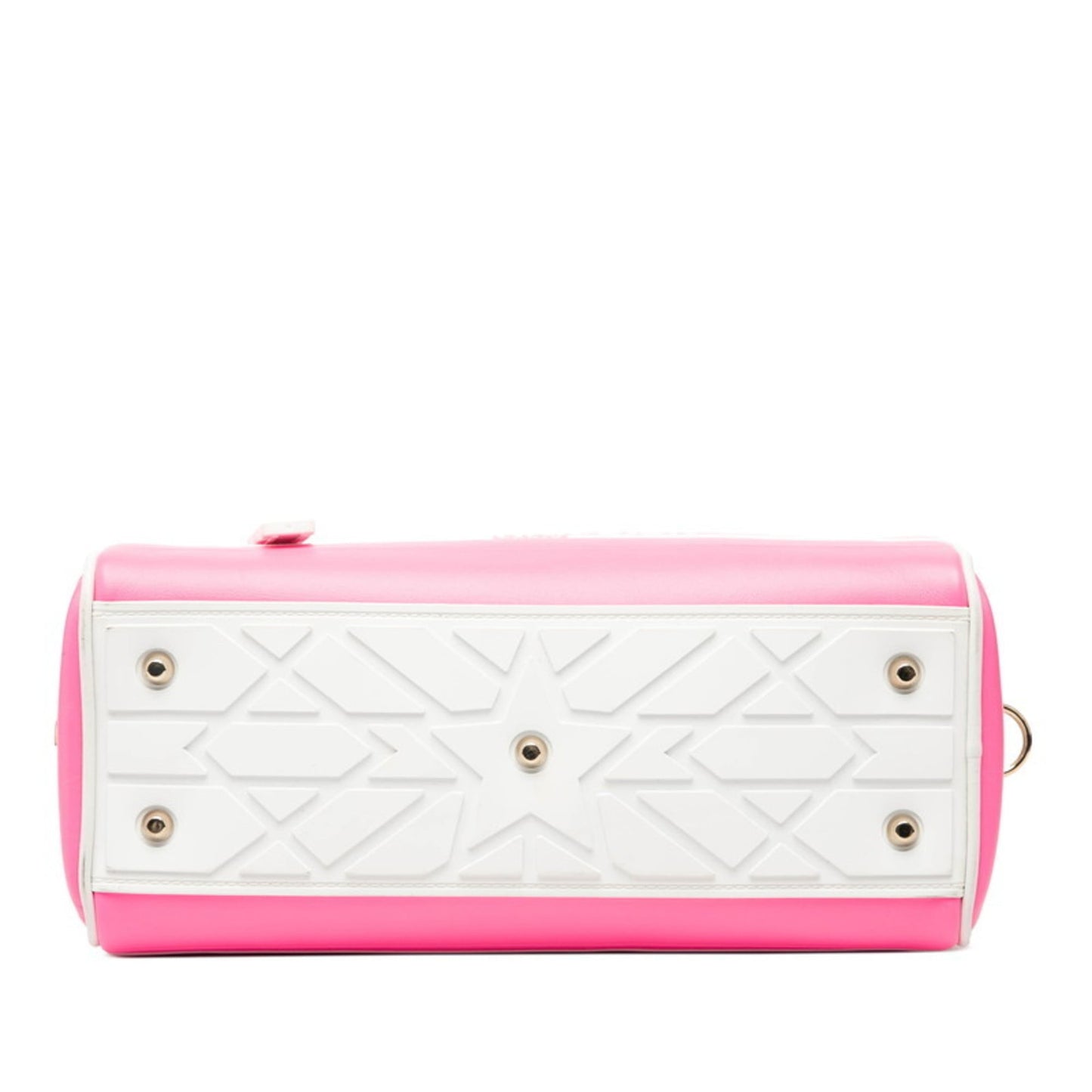 Christian Dior Pink White Leather Handbag ()
