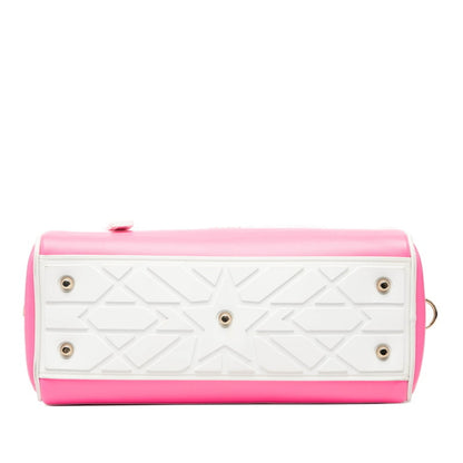 Christian Dior Pink White Leather Handbag ()