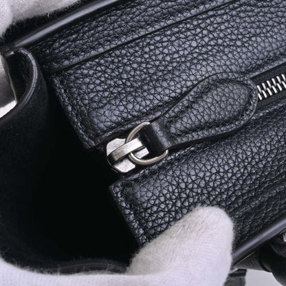 Celine Leather Luggage Nano Shopper Handbag Black Ladies