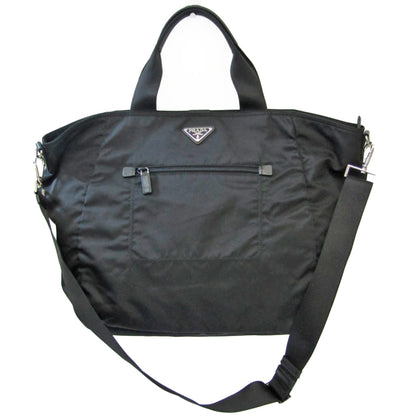 Prada TESSUTO Women,Men Nylon Shoulder Bag Black