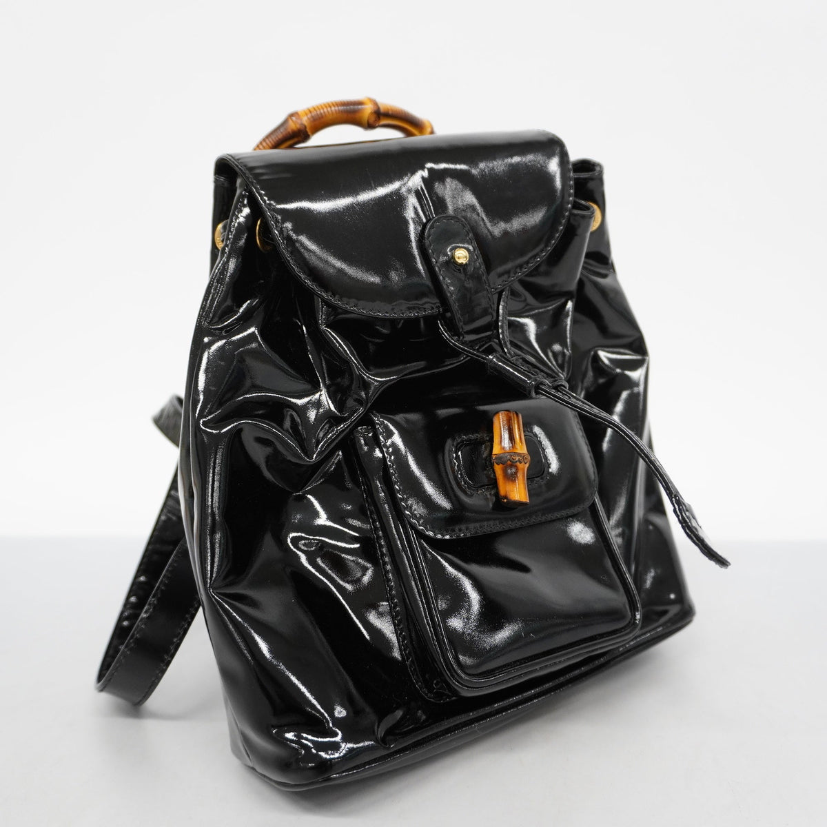 GUCCIAuth  Bamboo Rucksack 003 1998 0030 Women's Leather Backpack Black