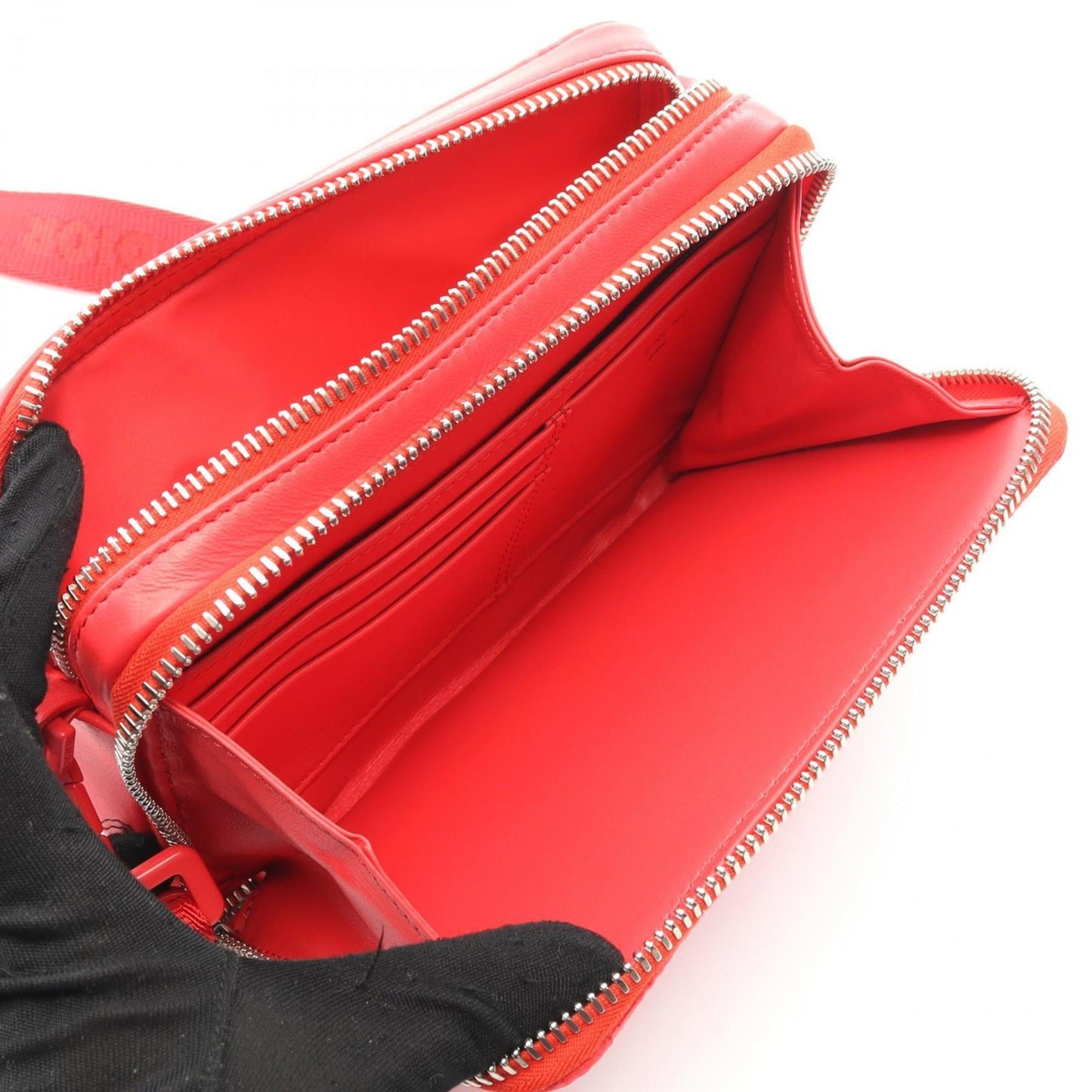 Christian Dior Red Color Nylon Leather Shoulder Bag ()