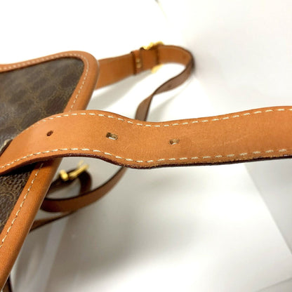 Celine rucksack Macadam PVC leather brown gold metal fittings ladies