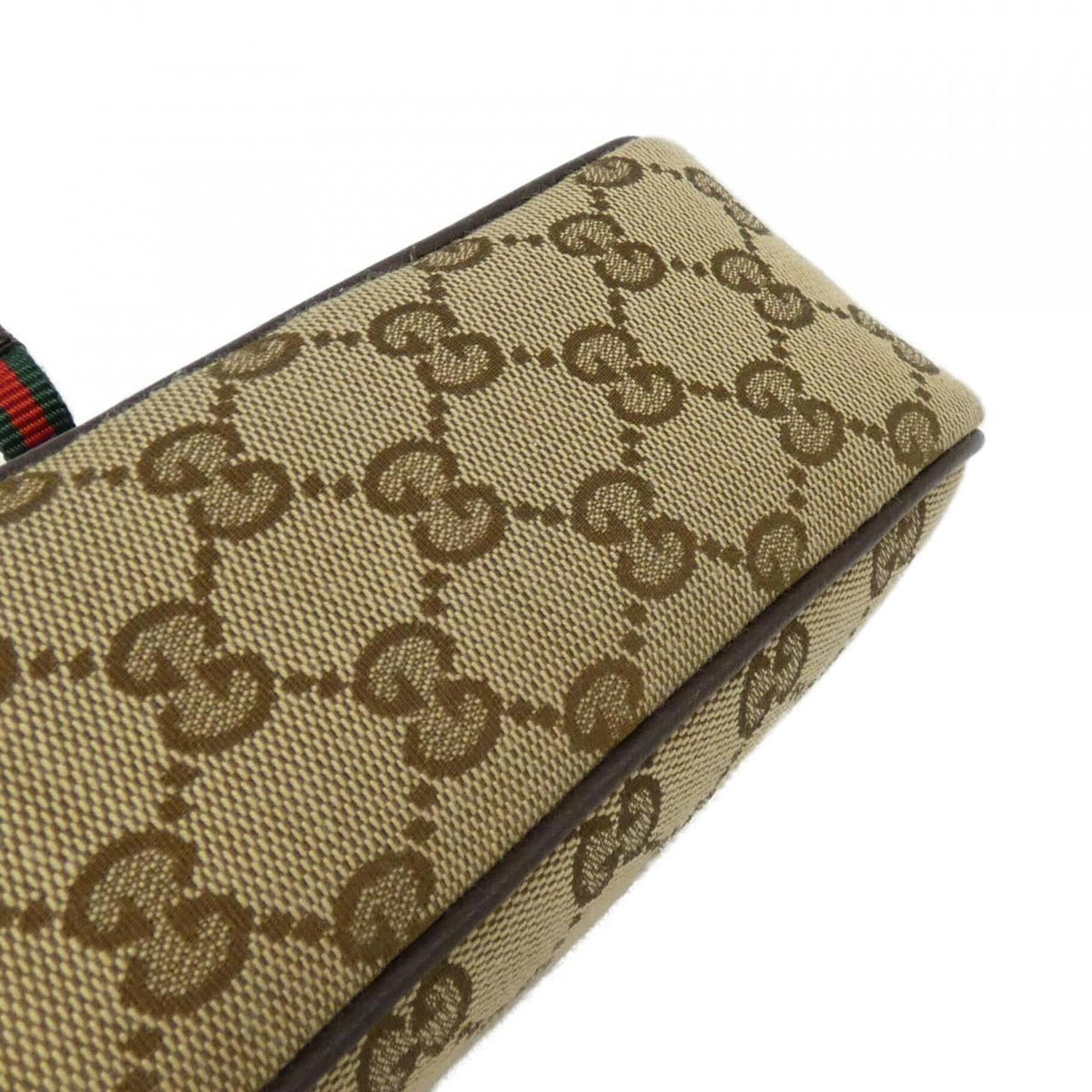 Gucci Gg Canvas Beige Brown Gg Canvas Leather Shoulder Bag
