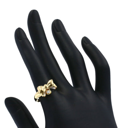 Celine Ribbon Motif Diamond Ring Platinum PT900 K18YG Ladies