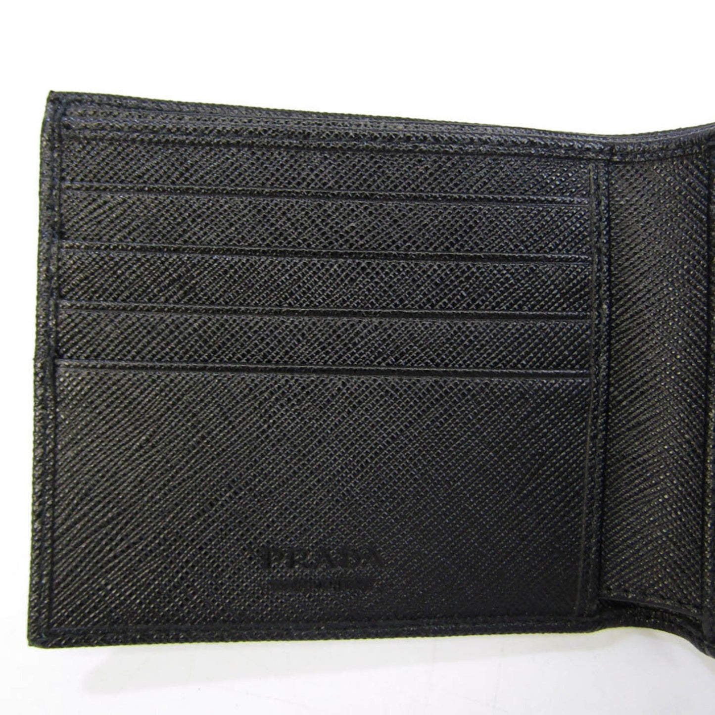 Prada Saffiano 2MO738 Men's Leather Wallet [bi-fold] Black