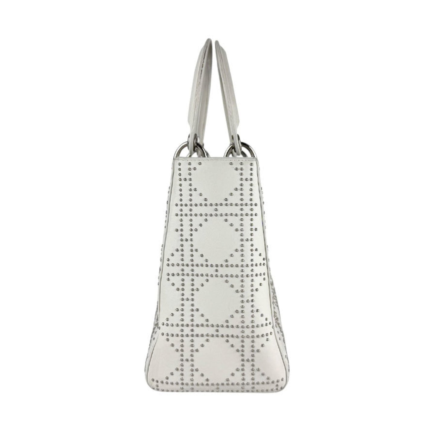 Christian Dior White Leather Handbag Shoulder Bag ()
