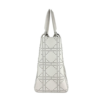 Christian Dior White Leather Handbag Shoulder Bag ()