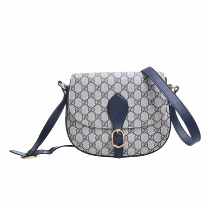 GUCCI GG Supreme Leather Shoulder Bag 432150 Navy Ladies