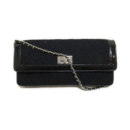 CHANEL 2.55 ChainShoulder bag Black cotton enamel