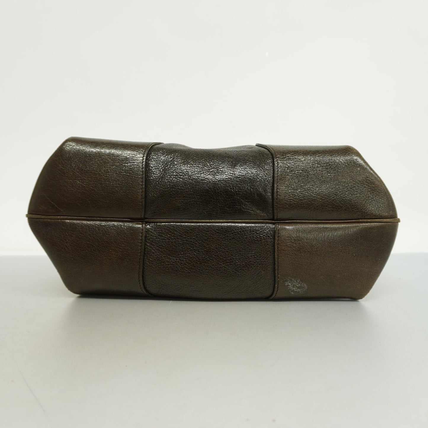 Celine[3cc2365]   tote bag leather dark brown gold metal