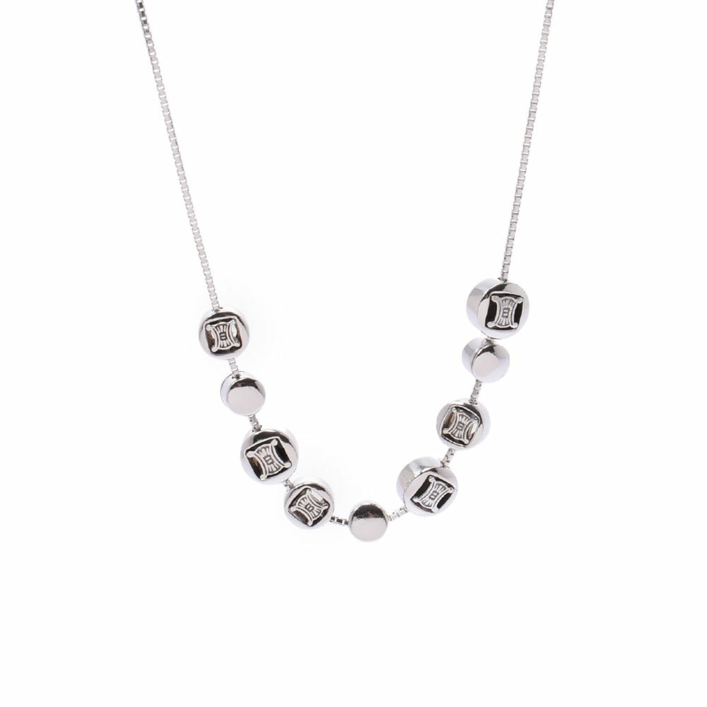 Celine Ladies K18WG / Colored Stone Necklace