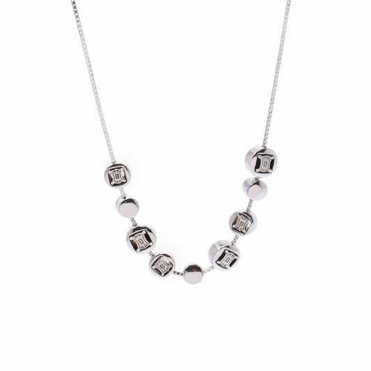 Celine Ladies K18WG / Colored Stone Necklace
