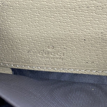 Gucci Beige Gray Nylon Canvas Long Wallet (Bi-Fold)