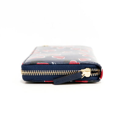 Gucci long wallet heart heartbeat navy pink ladies