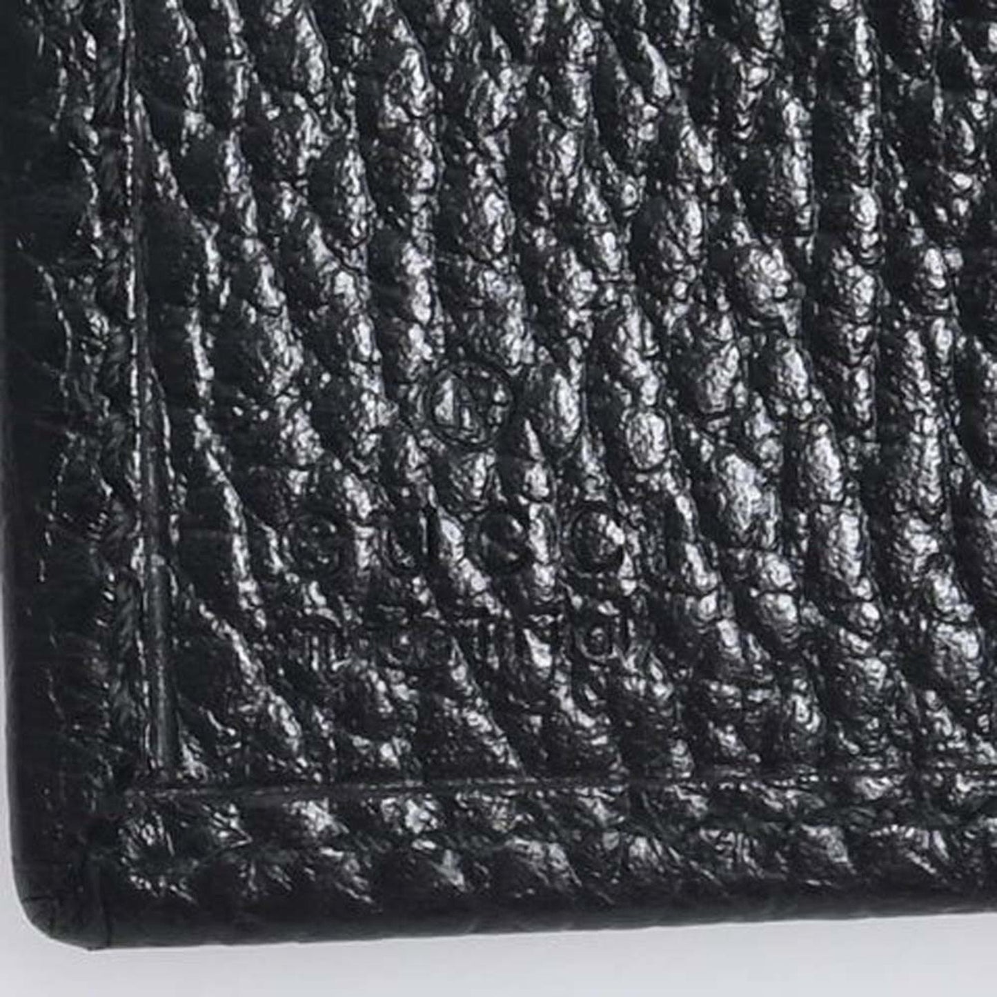 GUCCI Petit Marmont Leather Trifold Wallet 474746 Black Women's