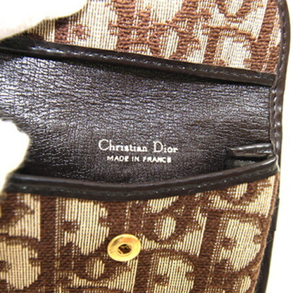 Christian Dior Trotter Brown Canvas Leather Coin Purse/Coin Case ()