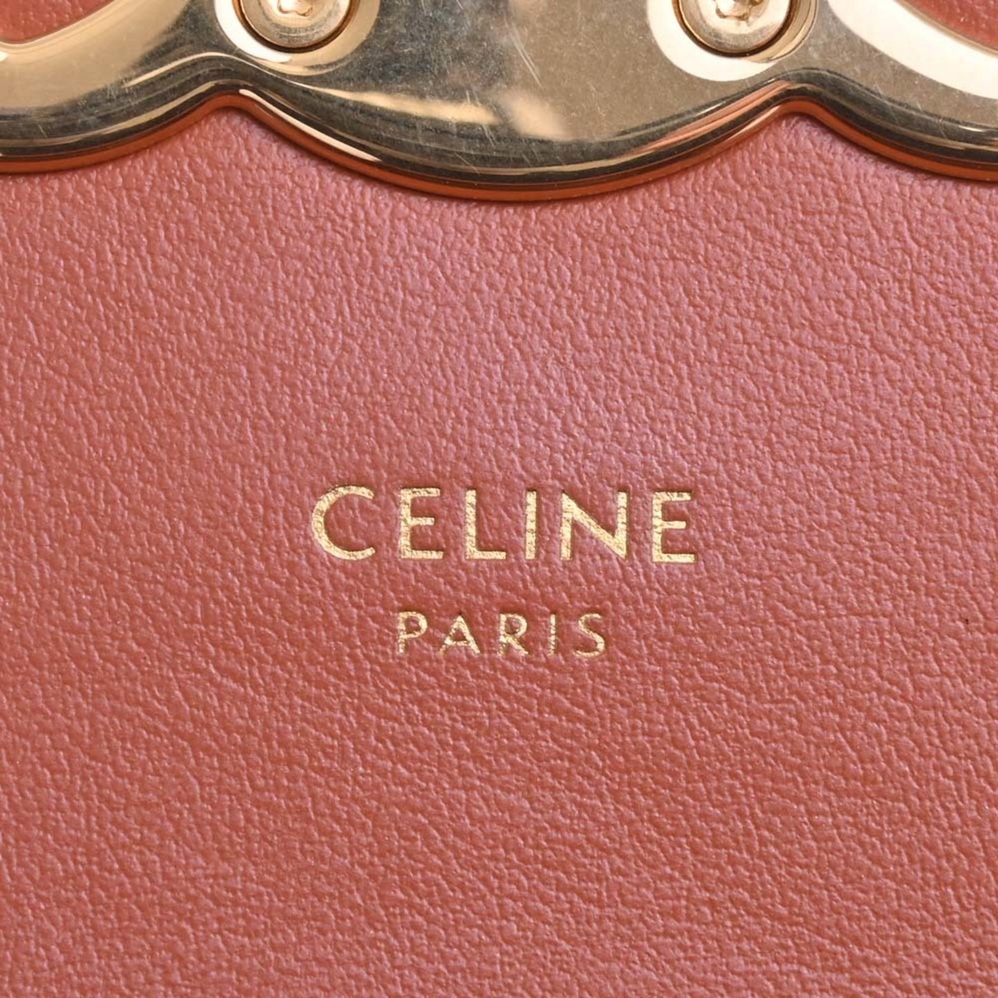 Celine Leather Claude Triomphe Shoulder Bag 10I513DPV Orange Ladies