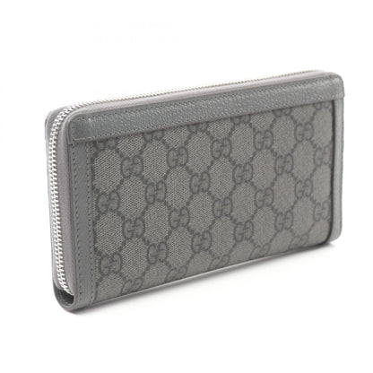 Gucci Gray Gg Supreme Leather Long Wallet (Bi-Fold)