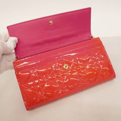 Christian Dior Pink Red Color Long Wallet (Bi-Fold) ()