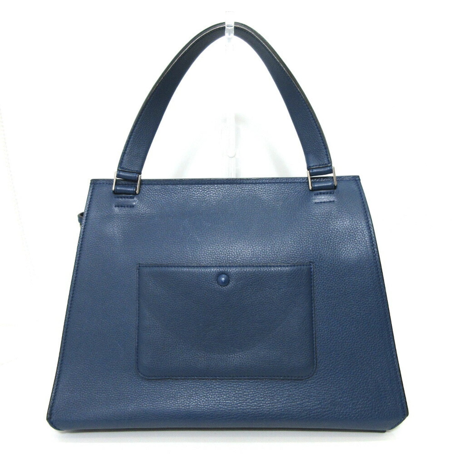 Celine Bag Edge Medium Handbag Blue Tote One Handle Ladies Calf Leather
