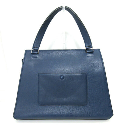 Celine Bag Edge Medium Handbag Blue Tote One Handle Ladies Calf Leather