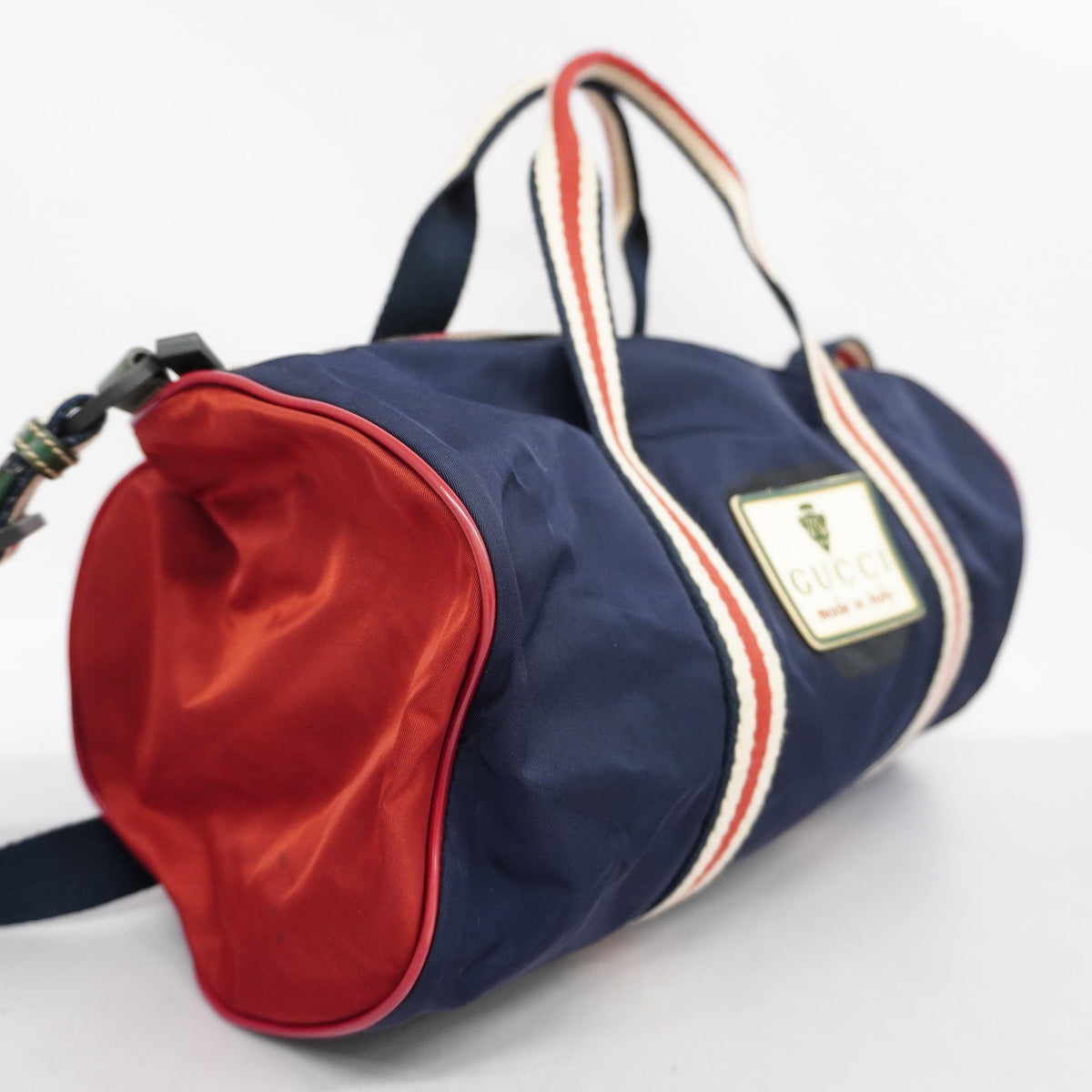 GUCCI  Boston Bag 189657 Women,Men,Unisex Nylon Boston Bag Navy,Red Color