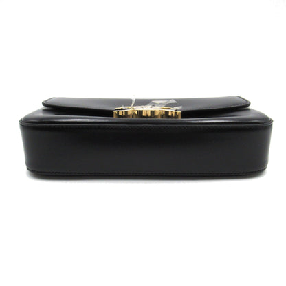 Celine ChainShoulder Black Calfskin [cowhide]