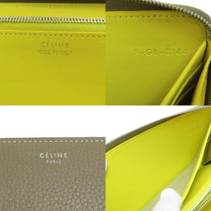 Celine Round Long Wallet Leather Women's