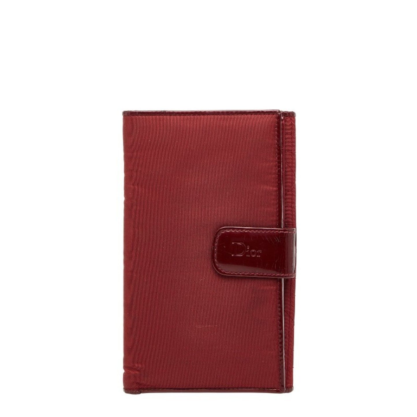 Christian Dior Red Color Nylon Leather Long Wallet (Bi-Fold) ()