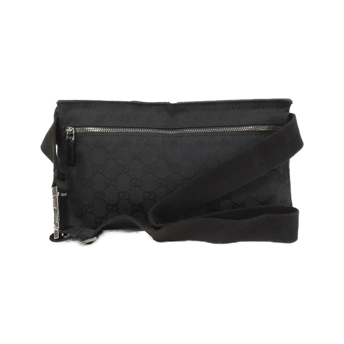 Gucci Black Gg Canvas Fanny Pack