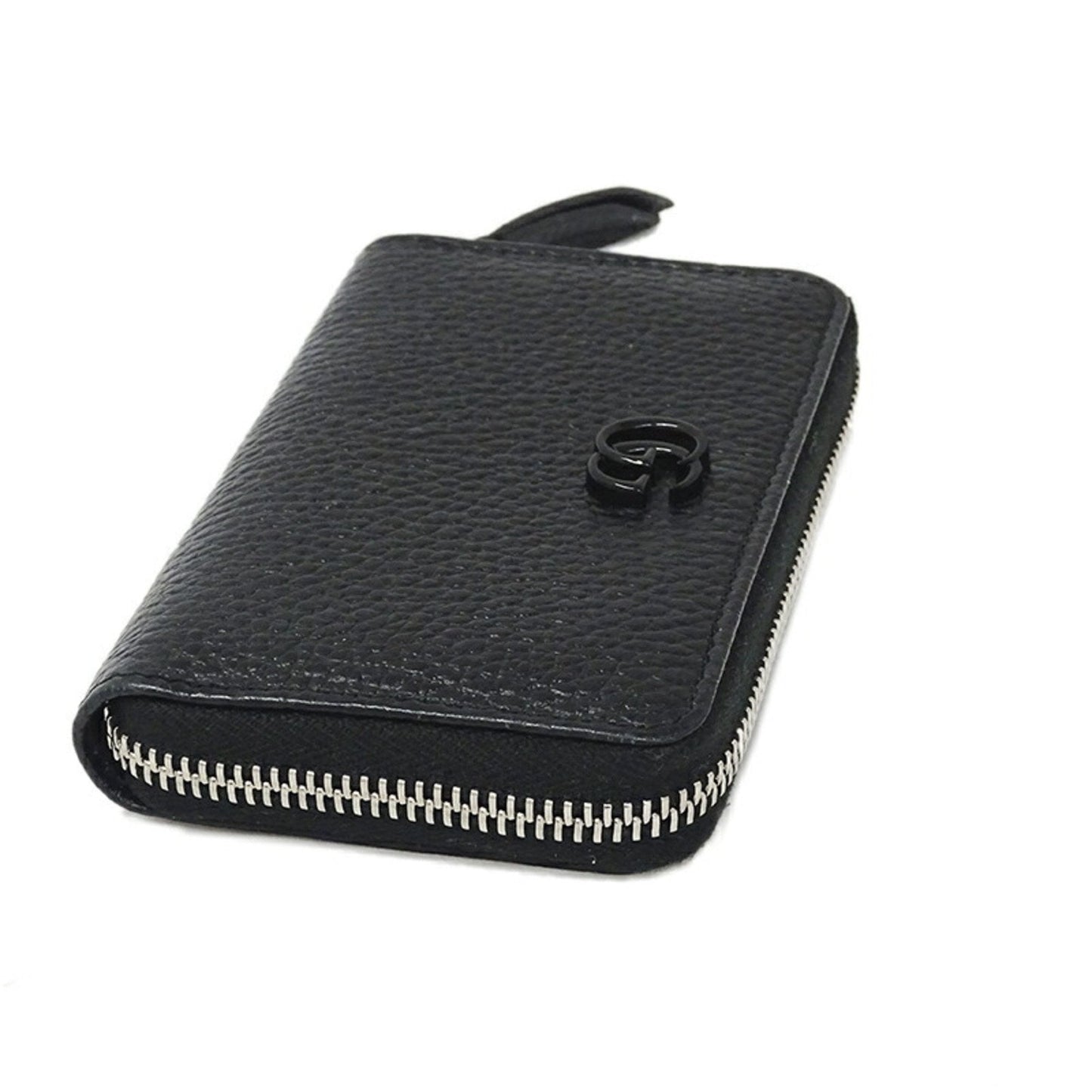 GUCCI Wallet Women's Men's Coin Case Petit Marmont Leather Double G Zip Around Black 644412 Card