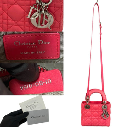 Christian Dior Pink Leather Handbag Shoulder Bag ()