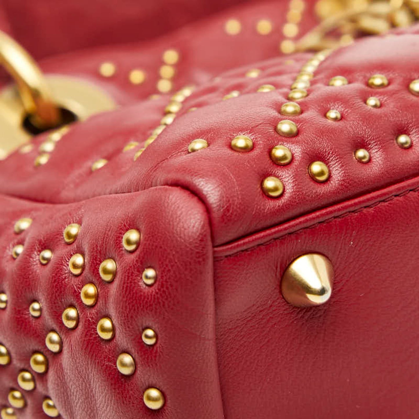 Christian Dior Red Color Leather Handbag Shoulder Bag ()